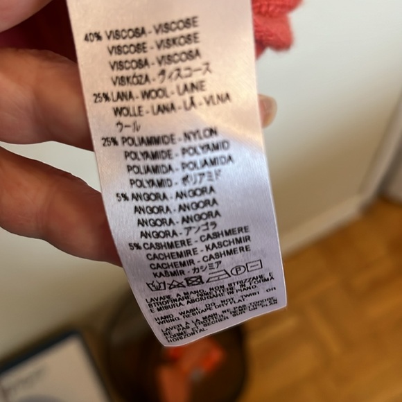 Coral cropped sweater made by Maria Bellentani. Made in Italy. - Picture 8 of 8